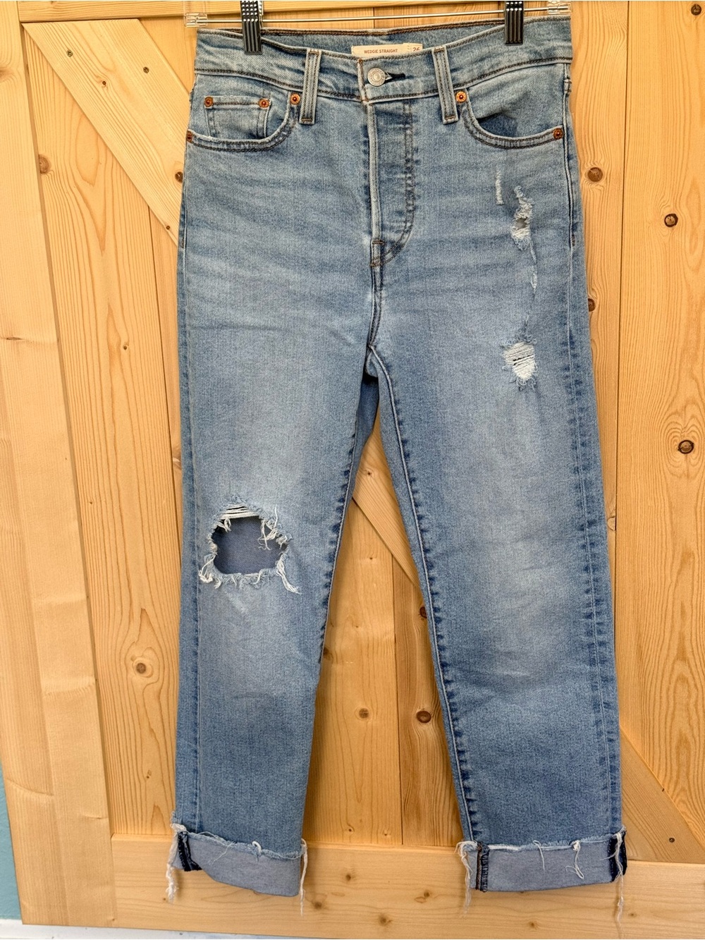 Levi's Wedgie Straight Distressed Boyfriend Jeans